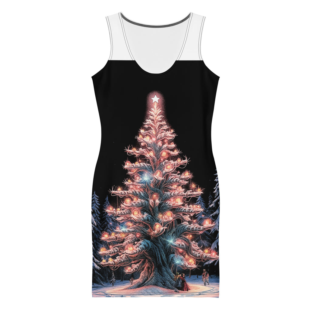 close-up vantageu christmas fairy all over me graphic print bodycon dress premium stretch