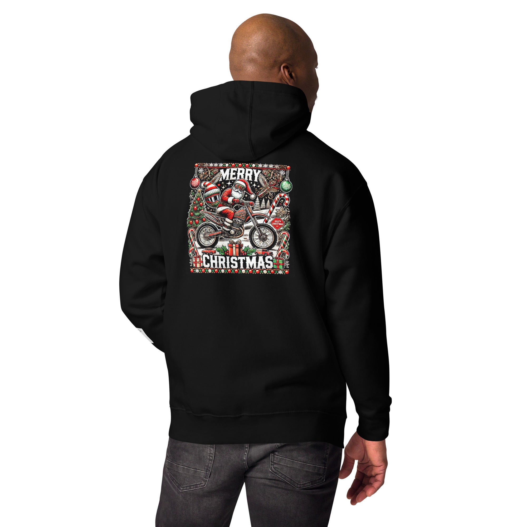 vantageu mens biker santa my christmas mood hoodie view