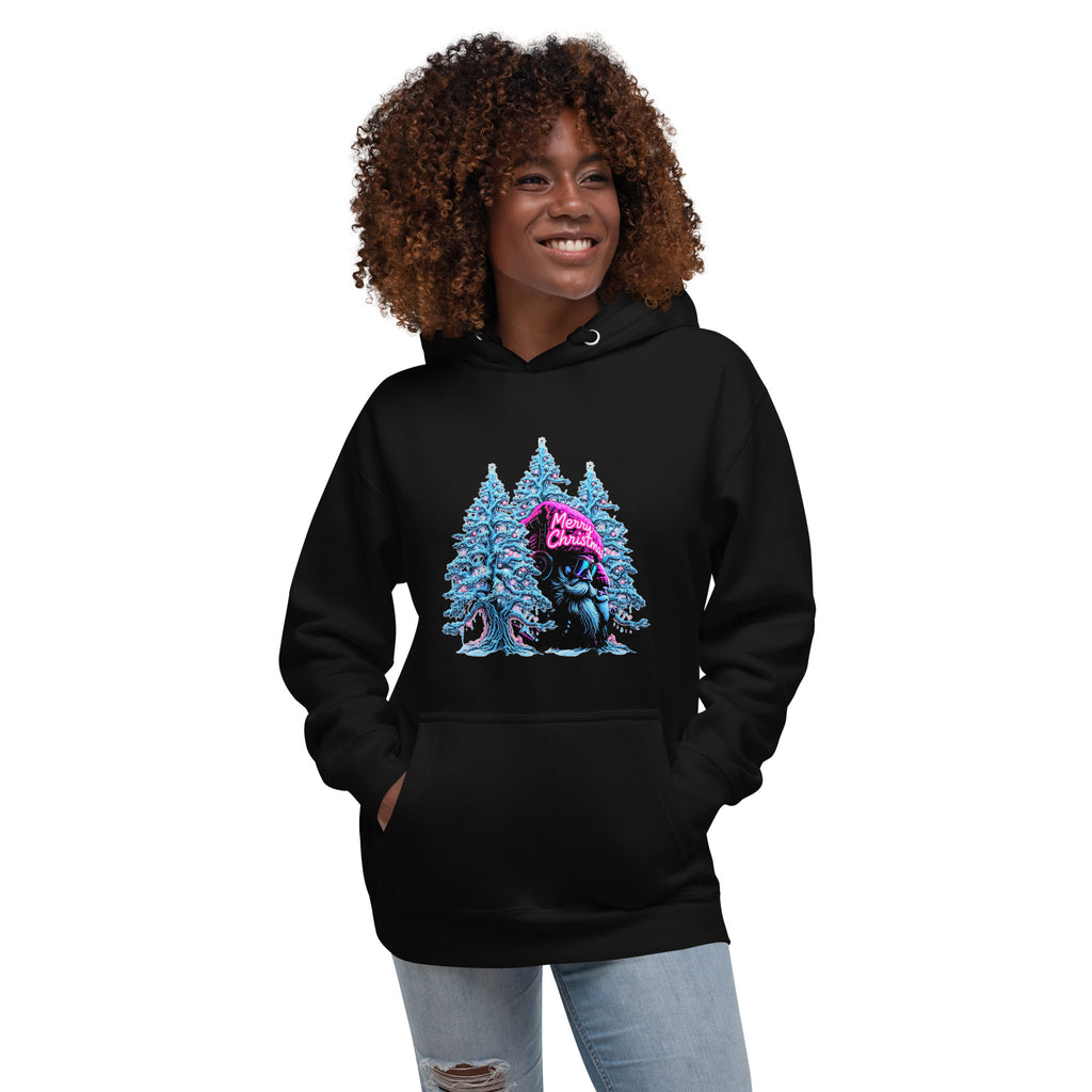 vantageu womens neon christmas box premium hoodie front view
