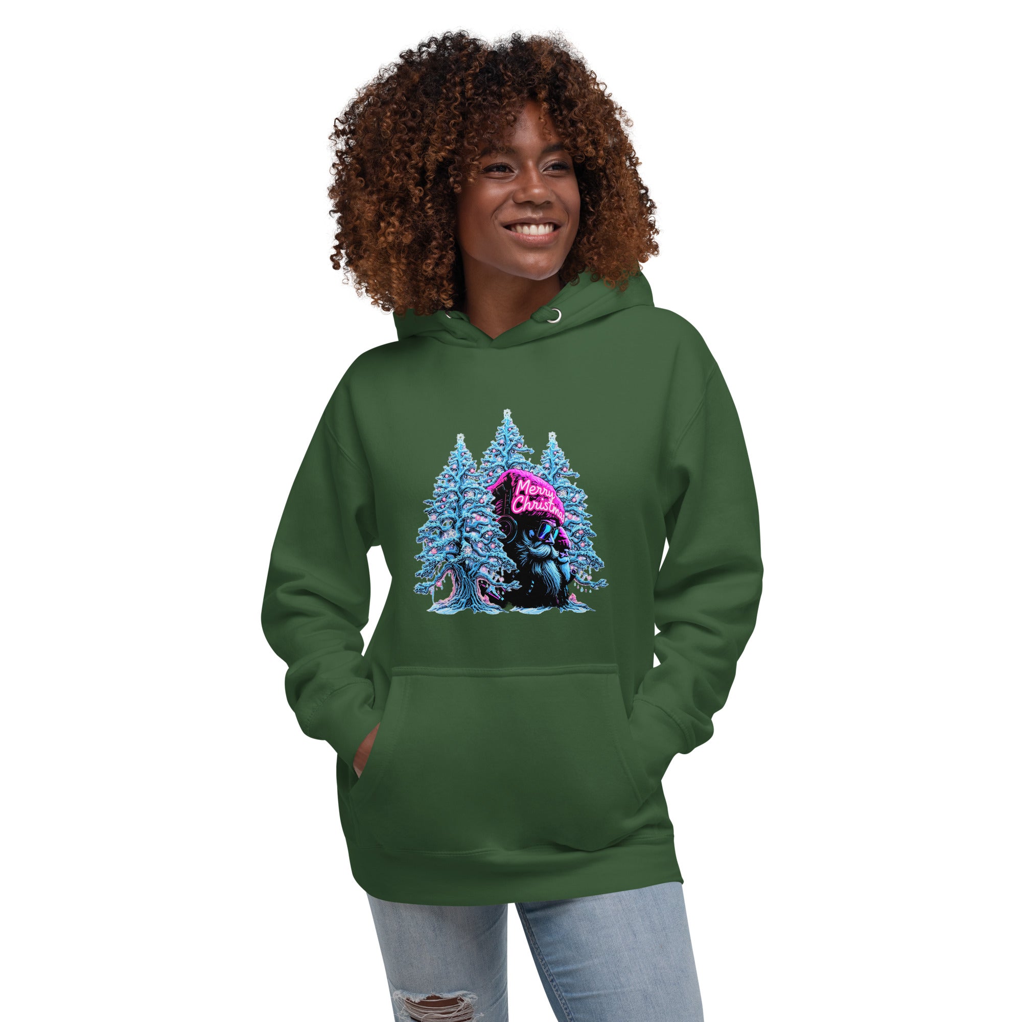vantageu womens neon christmas box premium hoodie lifestyle streetwear holiday women