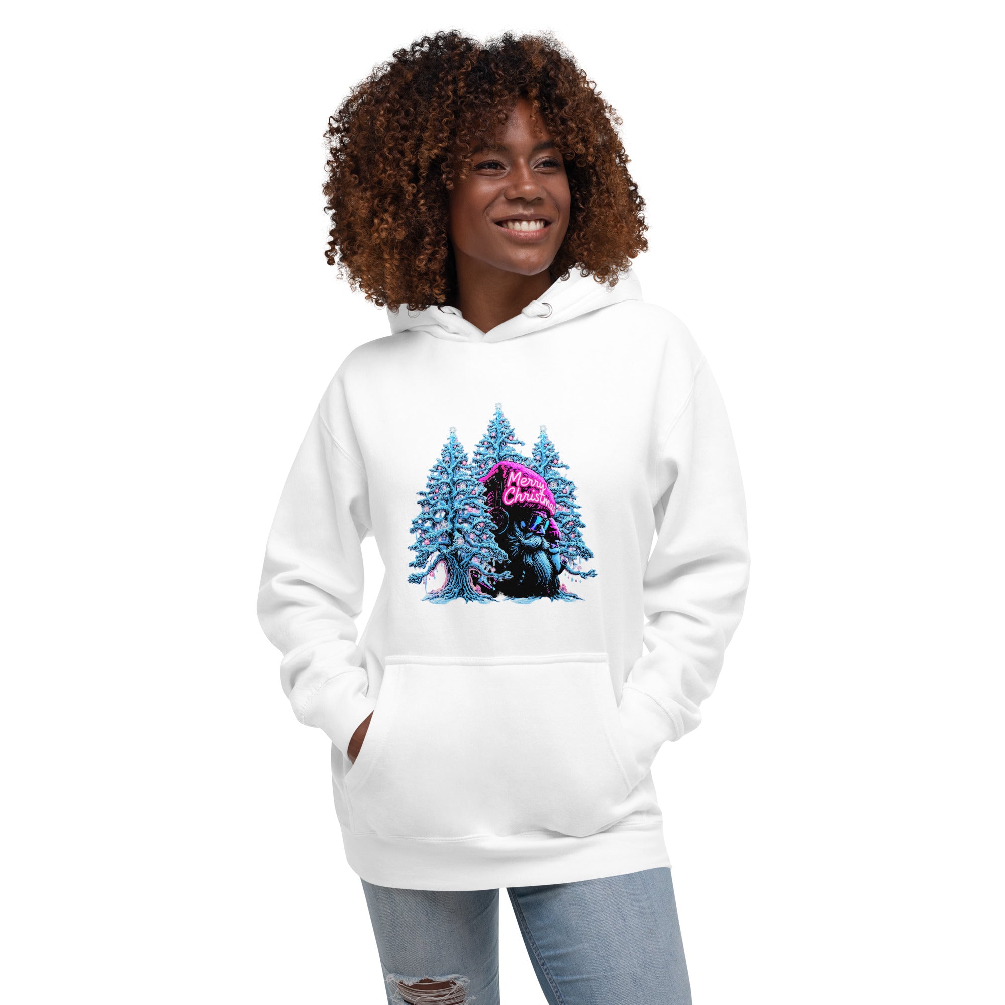 close-up vantageu neon christmas box graphic print women hoodie premium cotton