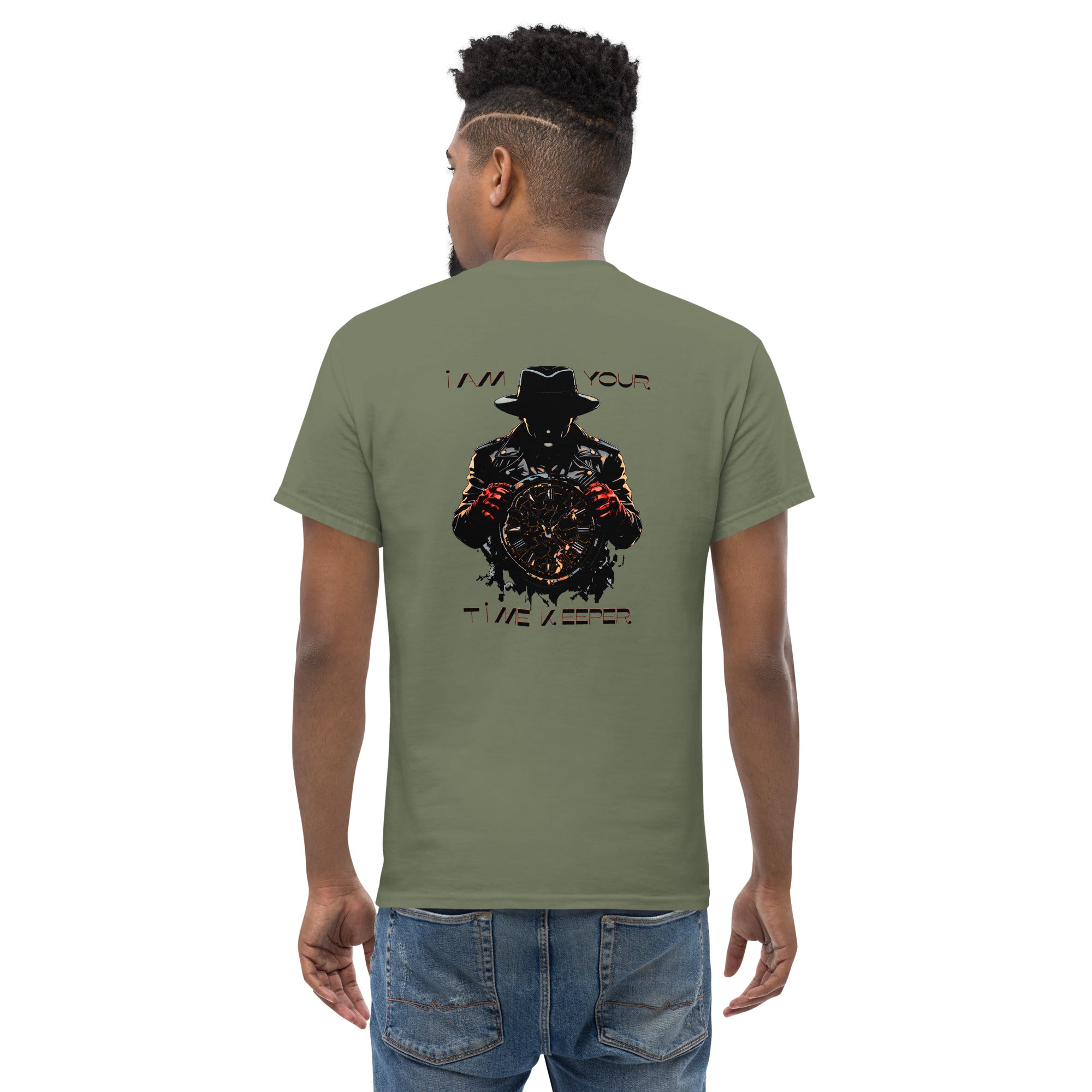 vantageu mens i am your time keeper premium tee back graphic detail