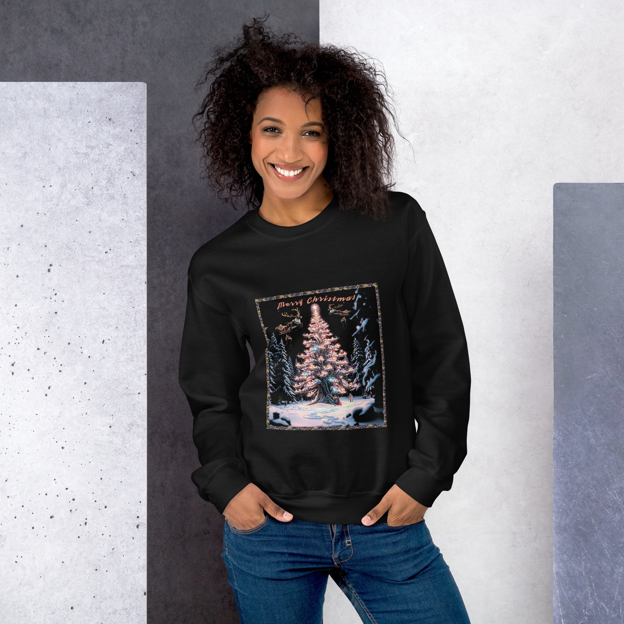 vantageu womens christmas fairy premium sweatshirt front view