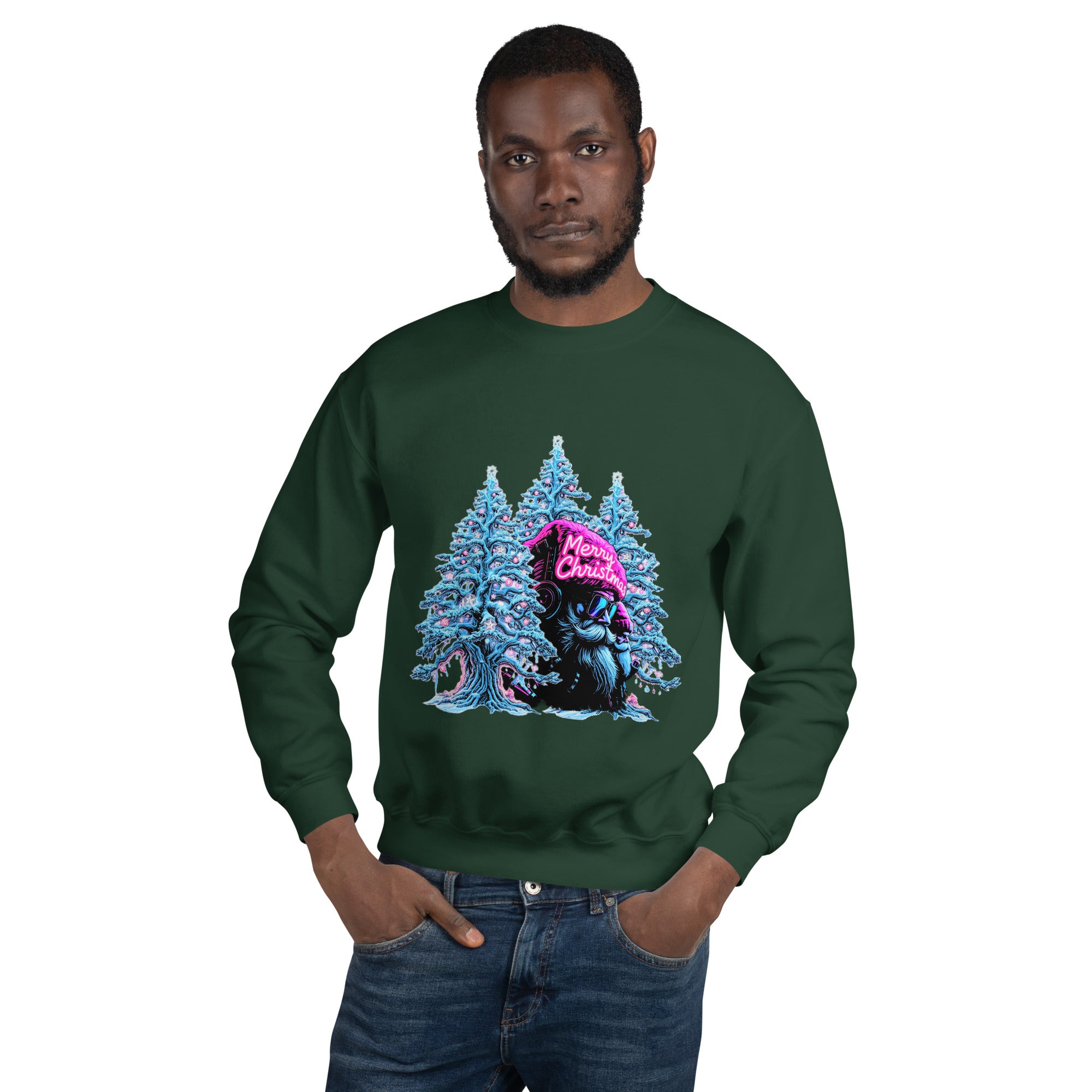 men neon christmas sweatshirt vantageu streetwear holiday