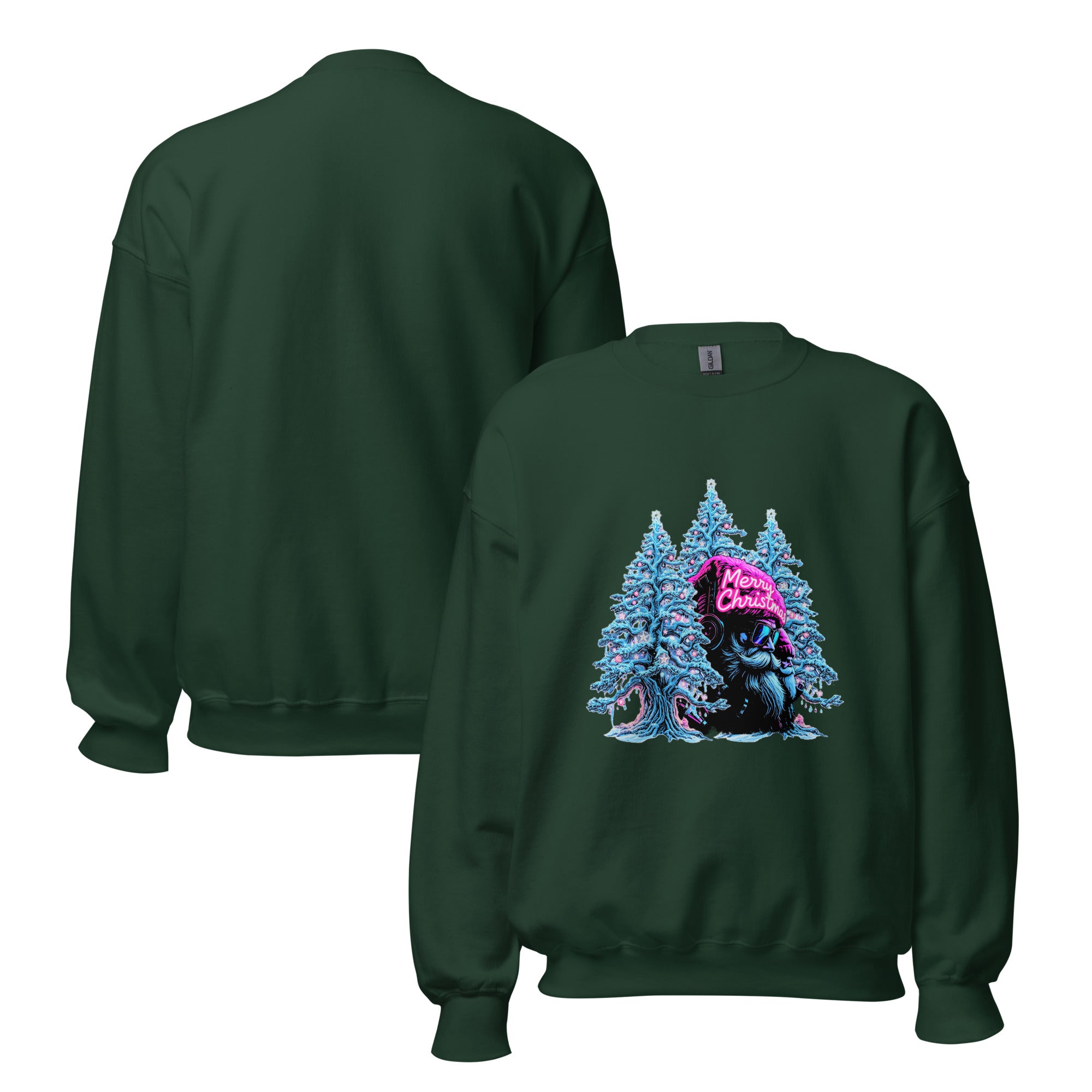 close up neon christmas box graphic print mens premium fleece sweatshirt