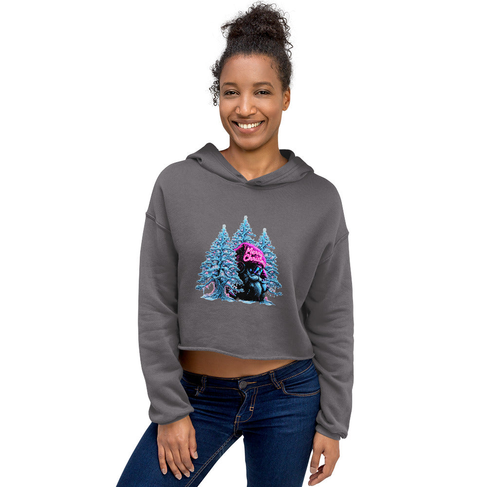 close-up vantageu neon christmas graphic print women crop hoodie premium cotton