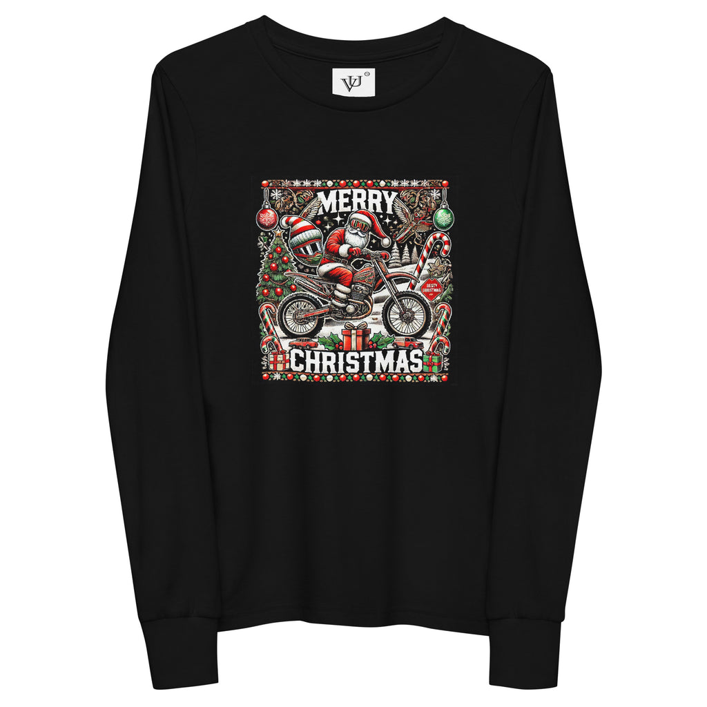 close-up vantageu santa biker graphic print kids tee premium cotton